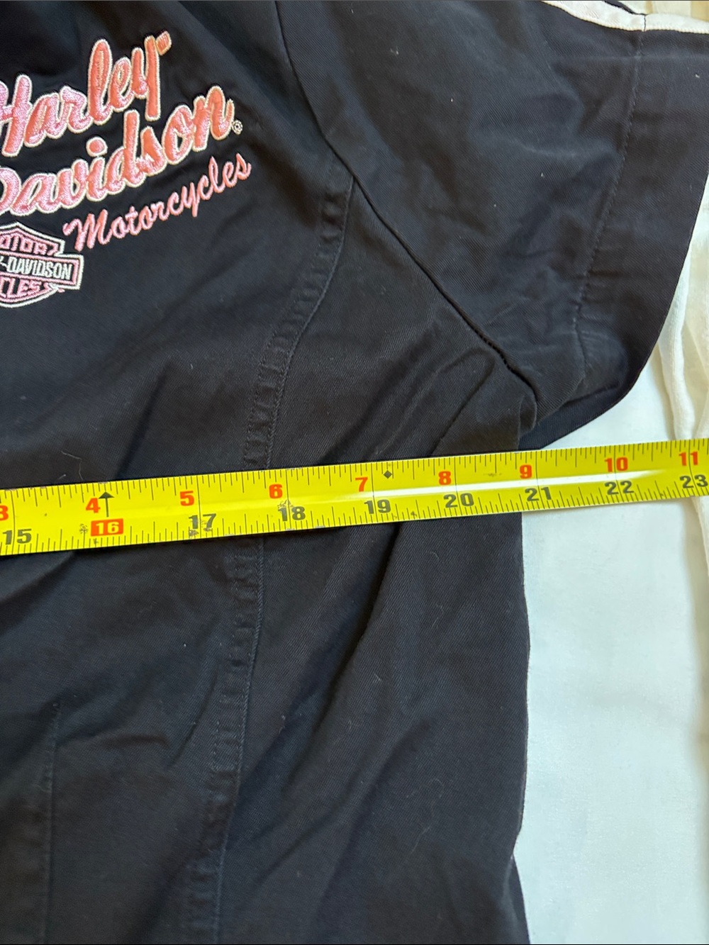 Harley-Davidson Black Jacket with Gold Zipper and Pink Embroidery - Picture 8 of 9